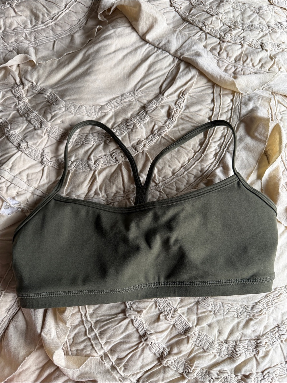FORM Women’s Olive Green Strappy Bralette - Comfortable Everyday Support